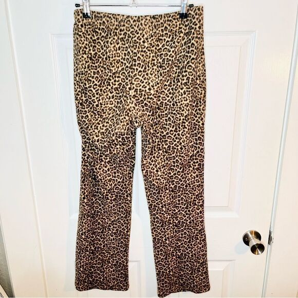 Gilligan & O'Malley Leopard Print Pull On Fleece Pajama Pants Brown Tan M - Picture 5 of 10